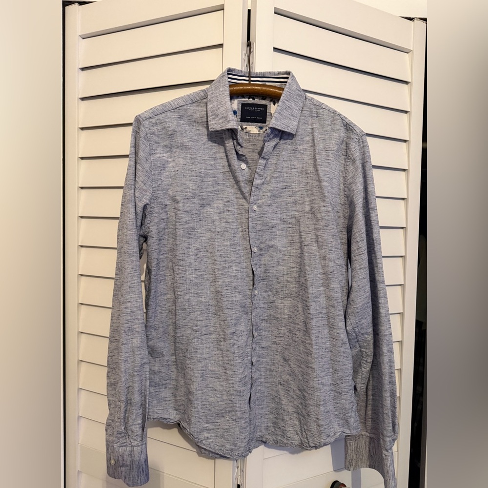 Denim & Flower Light Gray Casual Button-Down Shirt